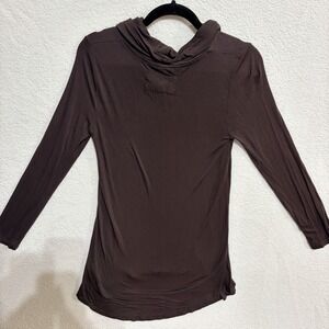 Cupio Cowl Neck Tunic Chocolate Brown Size XL